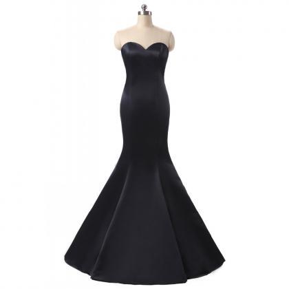 Elegant Navy Blue Evening Dress ,Cheap Long Evening Gowns, Black