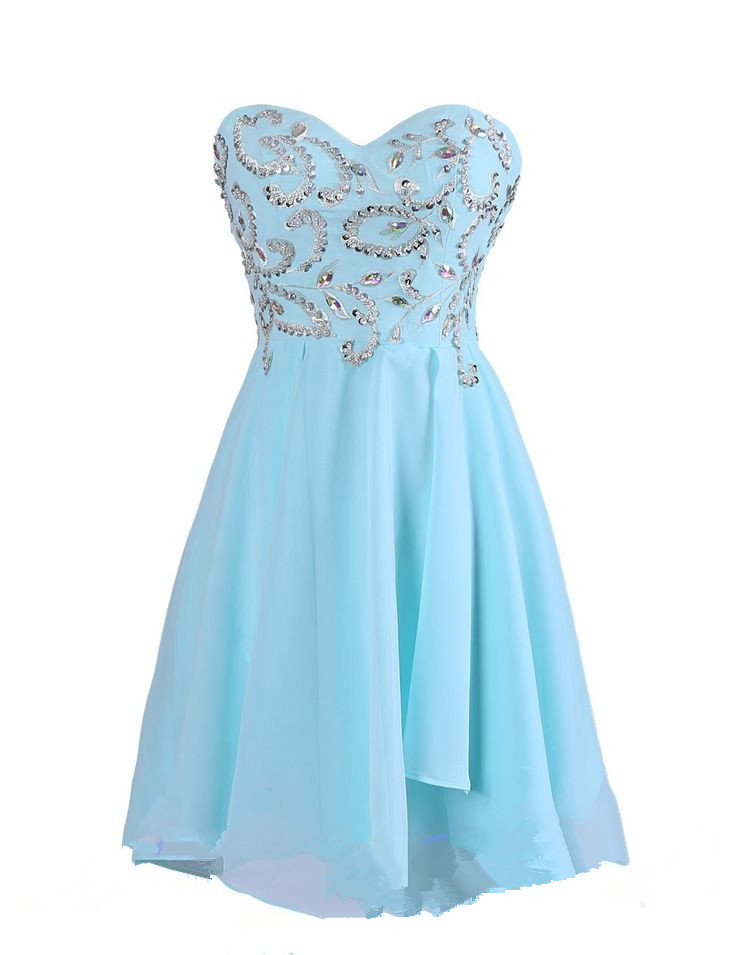 Blue Dress Chiffon Dresses Simple Gowns Strapless Party Dress