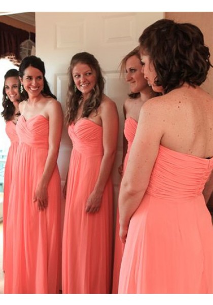 Coral Bridesmaid GownSimple Pro